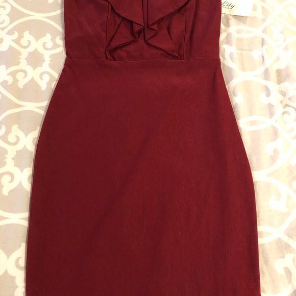 Brand new strapless red dress with bow - Picture 2 of 3